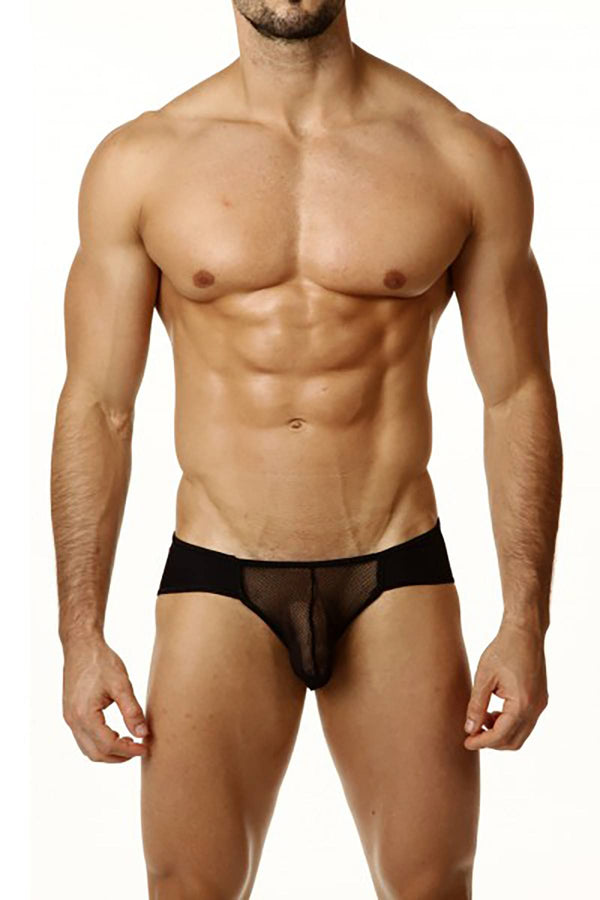 Cover Male Black Sheer Pouch Bikini Brief