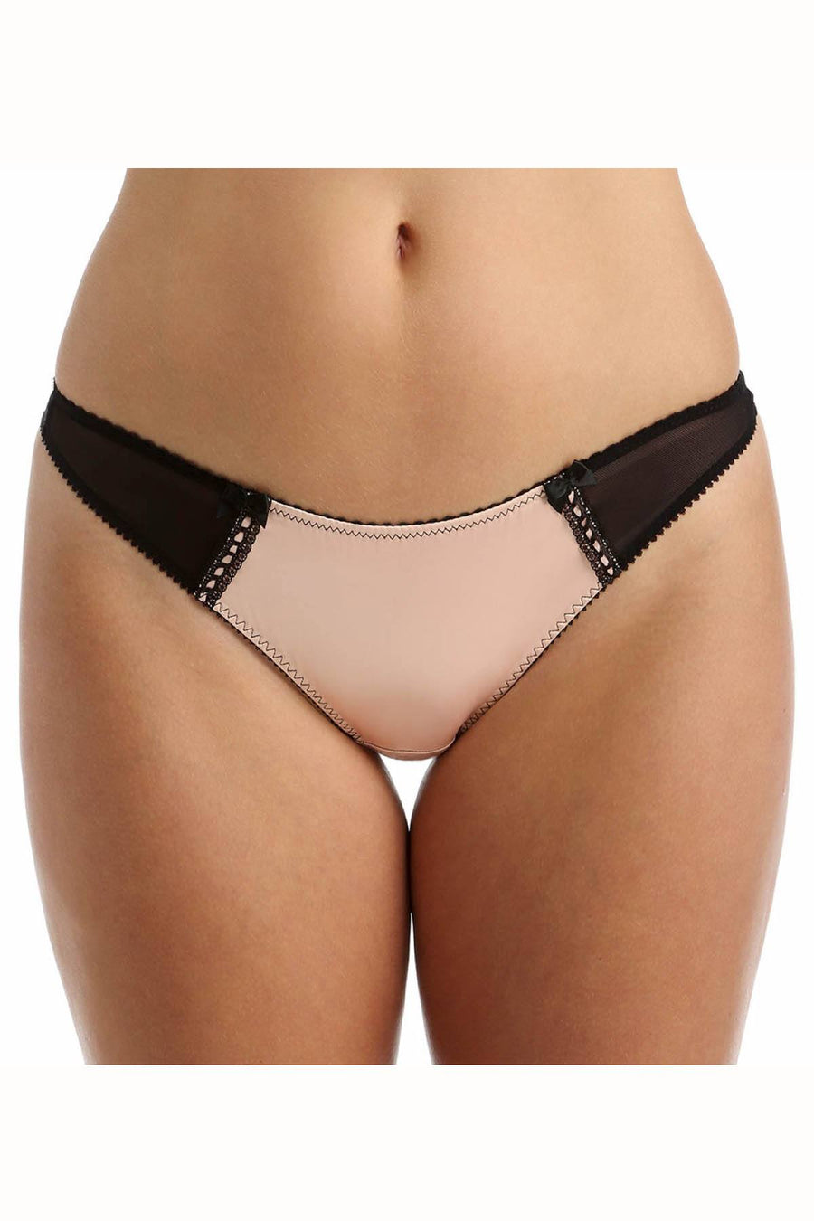 Crème Bralée Peach Satin Amanda Thong