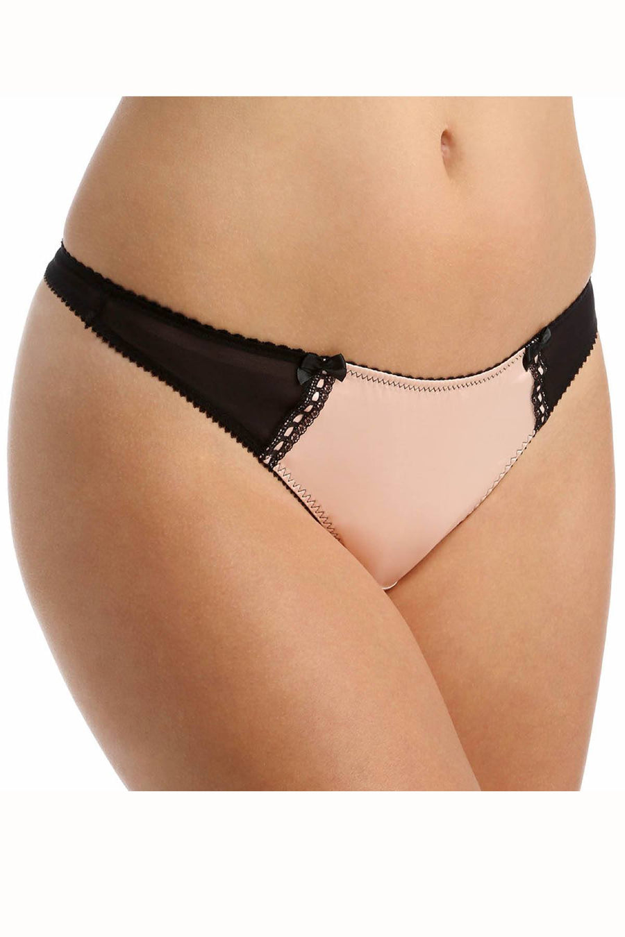 Crème Bralée Peach Satin Amanda Thong