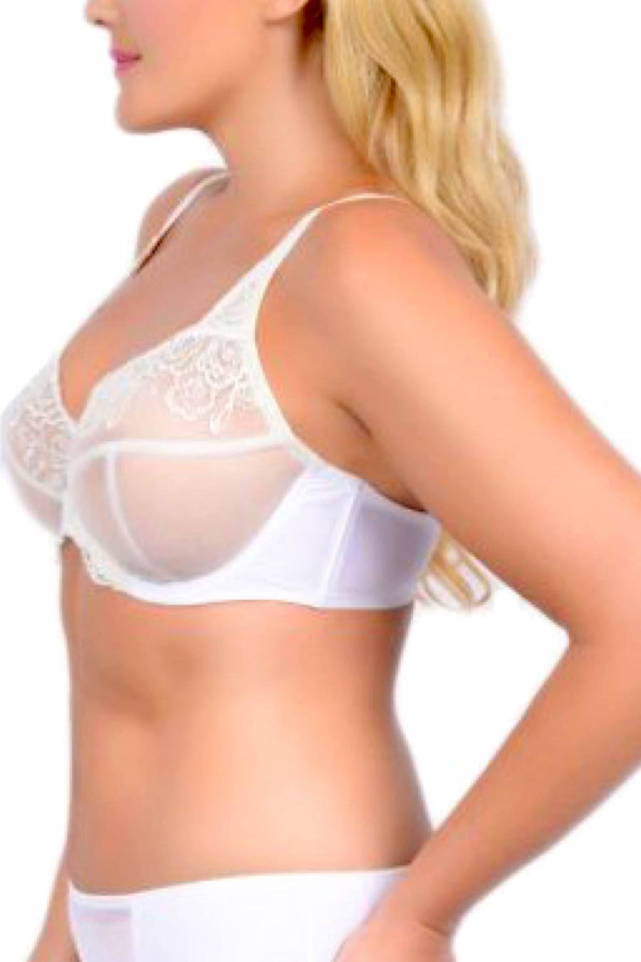 Crème Bralée White Monique Embroidered Underwire Bra