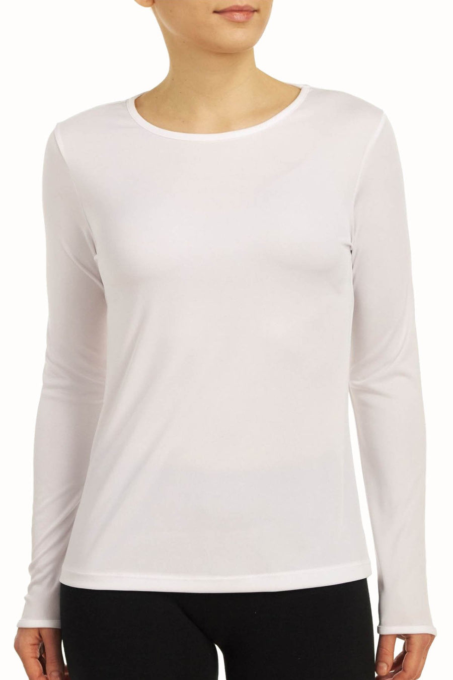 CuddlDuds White Climesmart Long-Sleeve Crew Tee