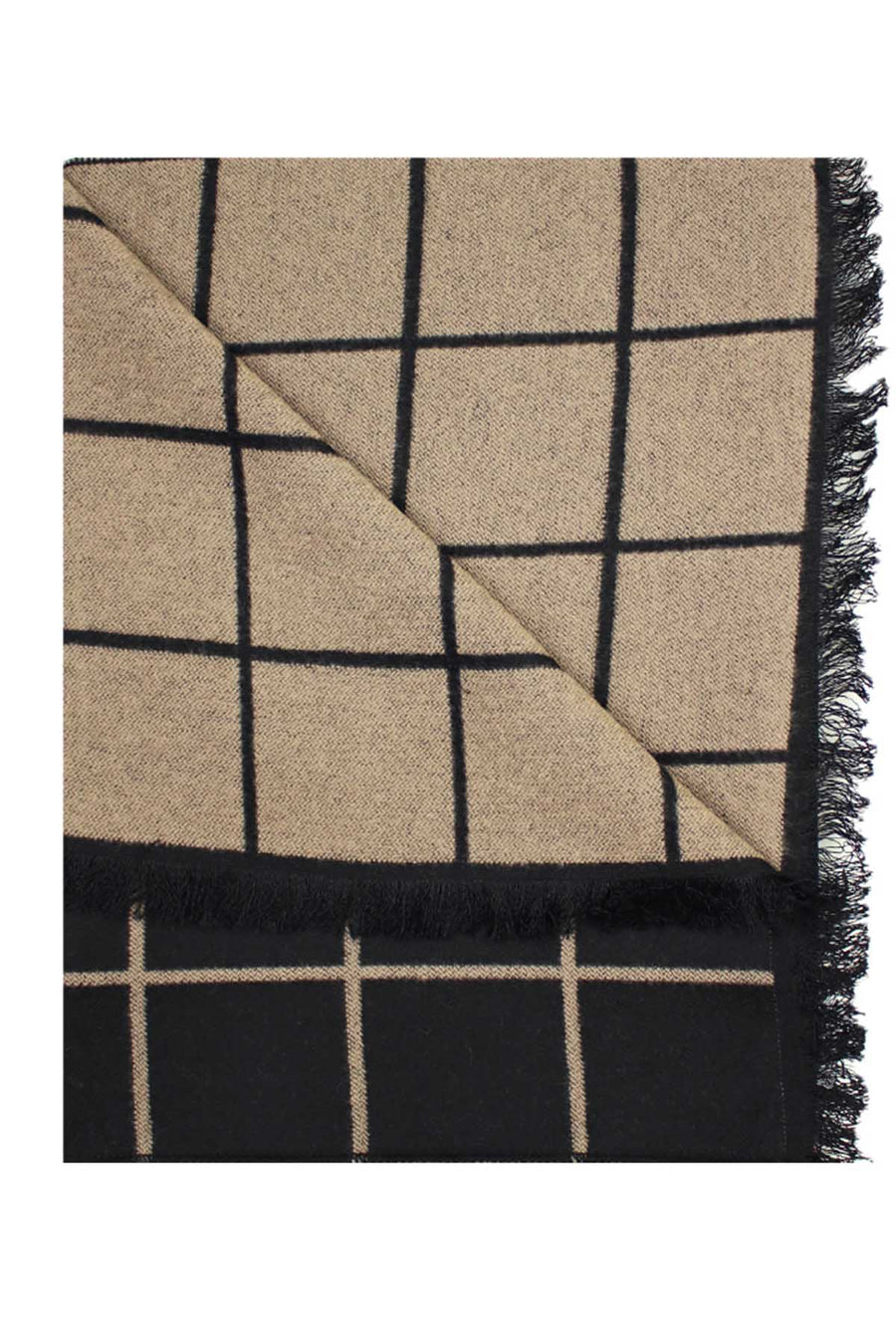 DIBI Black & Cream Window Pane Scarf