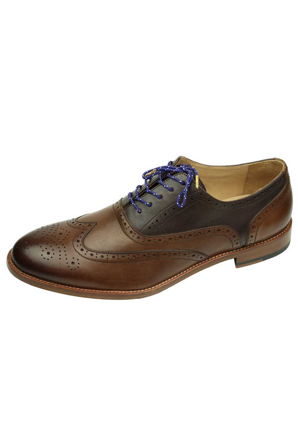 DIBI Navy-Blue Polkadot Dress Shoelaces w/ Gold Aglets
