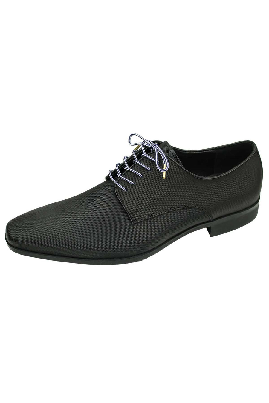 DIBI Navy/White Striped Dress Shoelaces w/ Gold Aglets