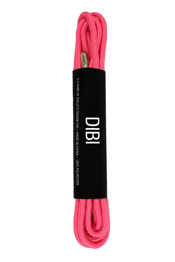 DIBI Solid Honeysuckle-Pink Dress Shoelaces w/ Silver Aglets