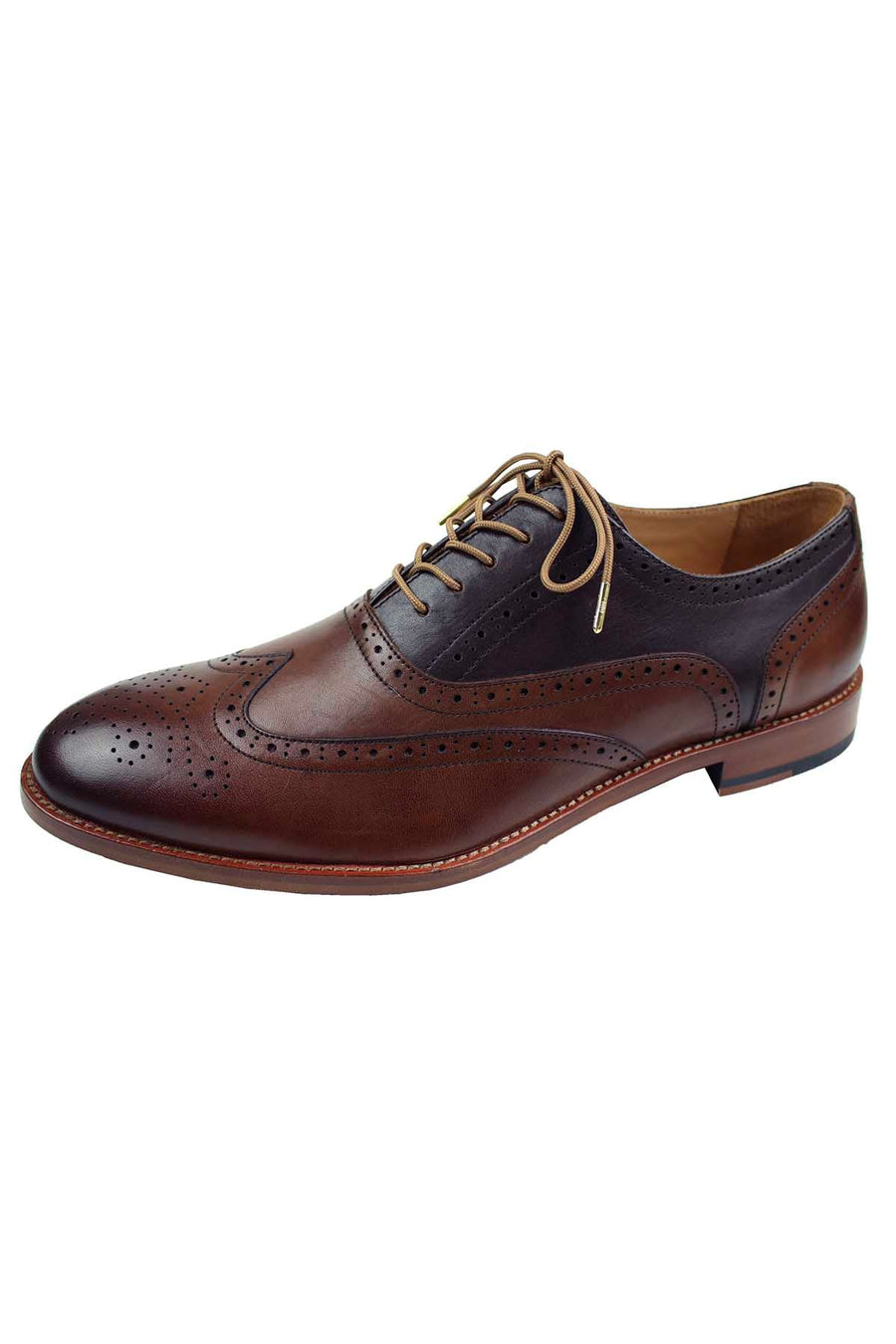 DIBI Solid Light-Brown Dress Shoelaces w/ Gold Aglets