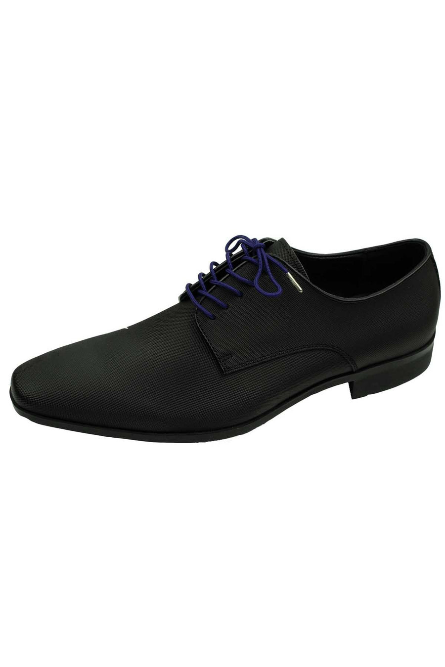 DIBI Solid Navy-Blue Dress Shoelaces w/ Silver Aglets