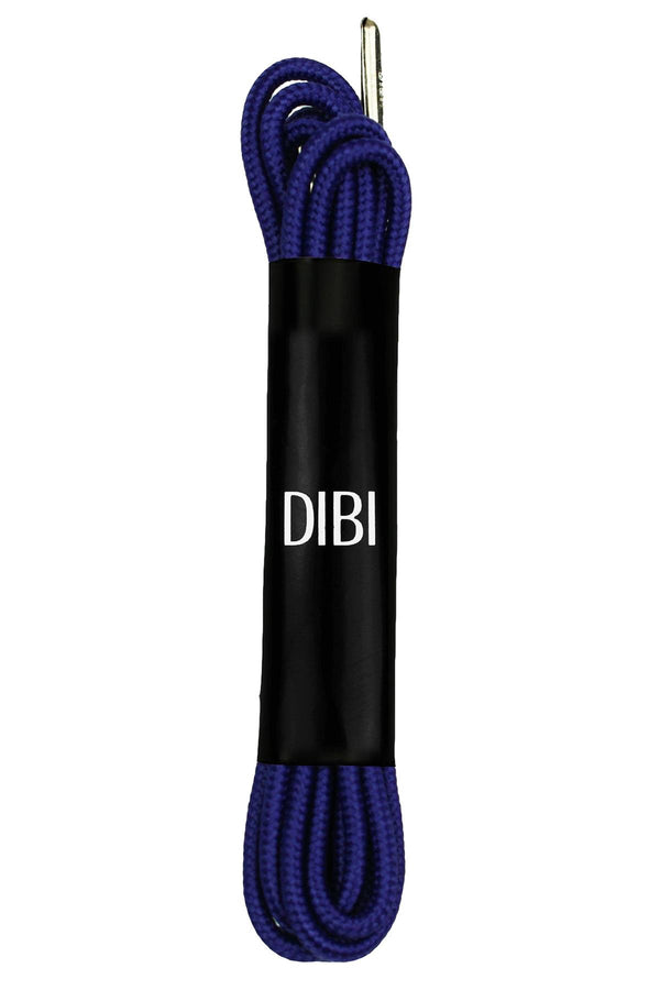 DIBI Solid Navy-Blue Dress Shoelaces w/ Silver Aglets