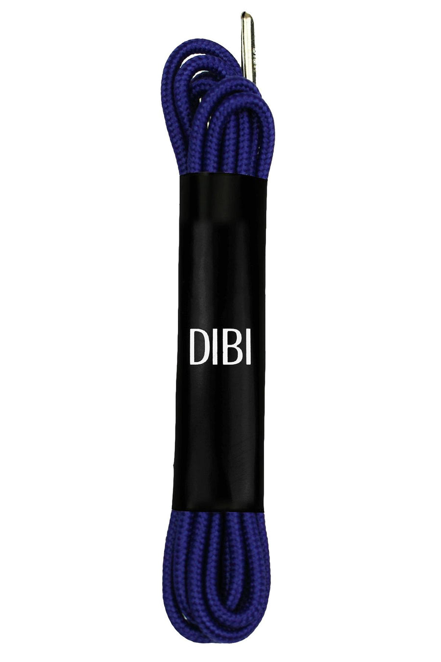 DIBI Solid Navy-Blue Dress Shoelaces w/ Silver Aglets
