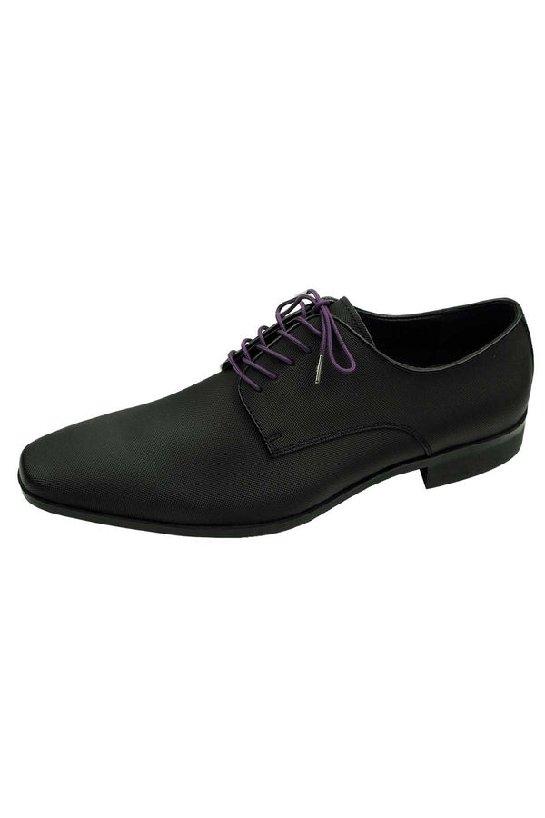 DIBI Solid Plum-Purple Dress Shoelaces w/ Silver Aglets