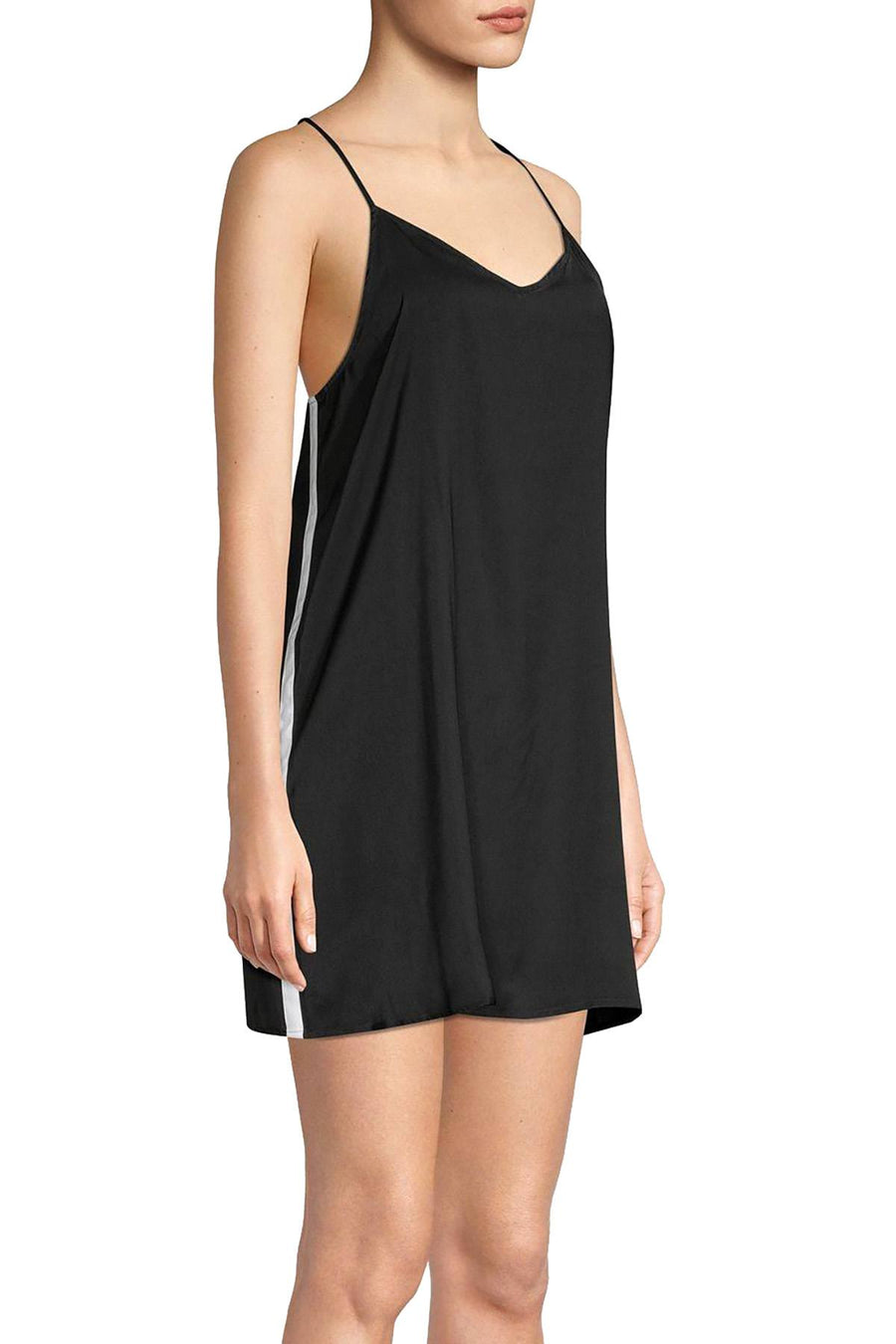 DKNY Black Crepe De Chine Racerback Chemise