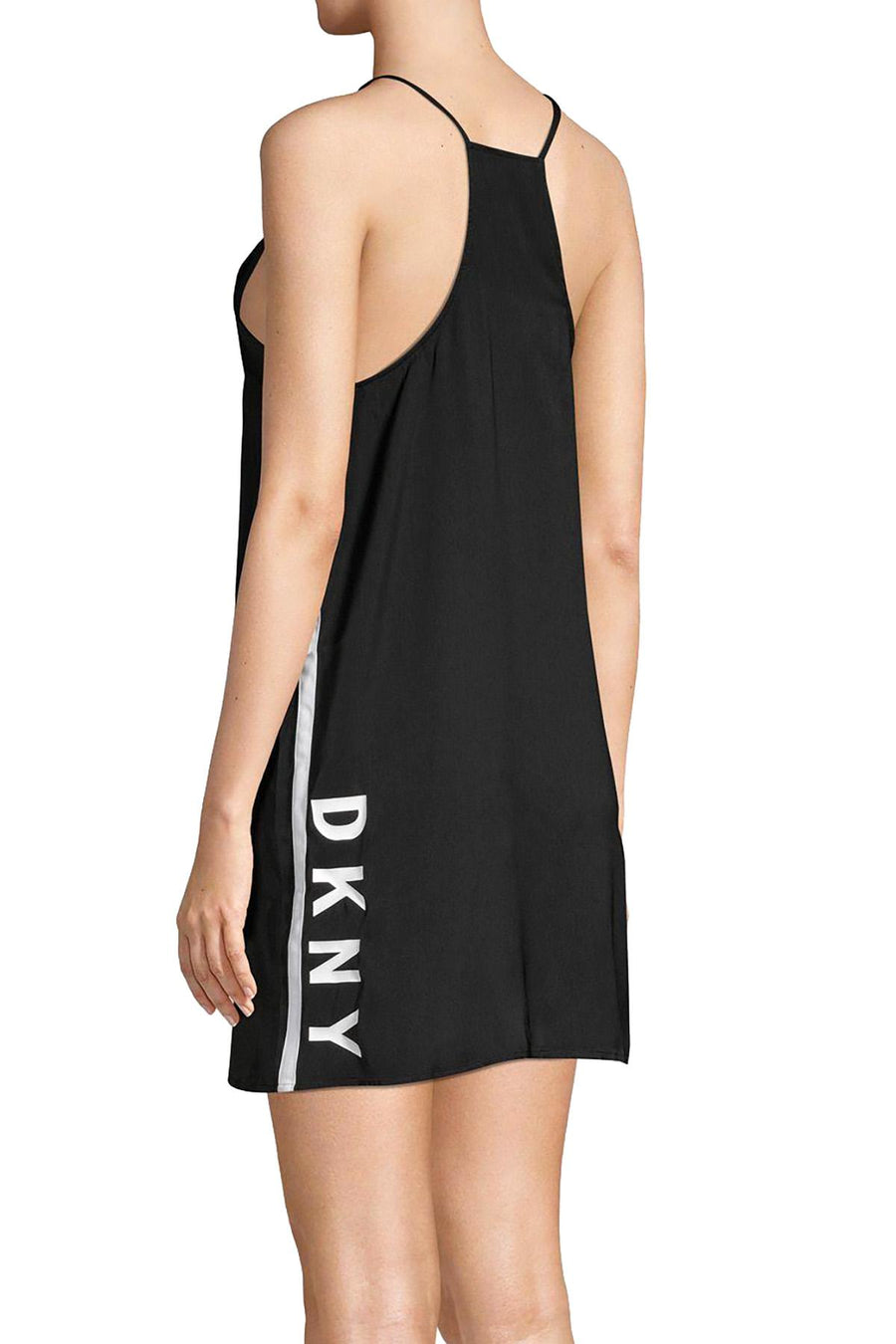 DKNY Black Crepe De Chine Racerback Chemise