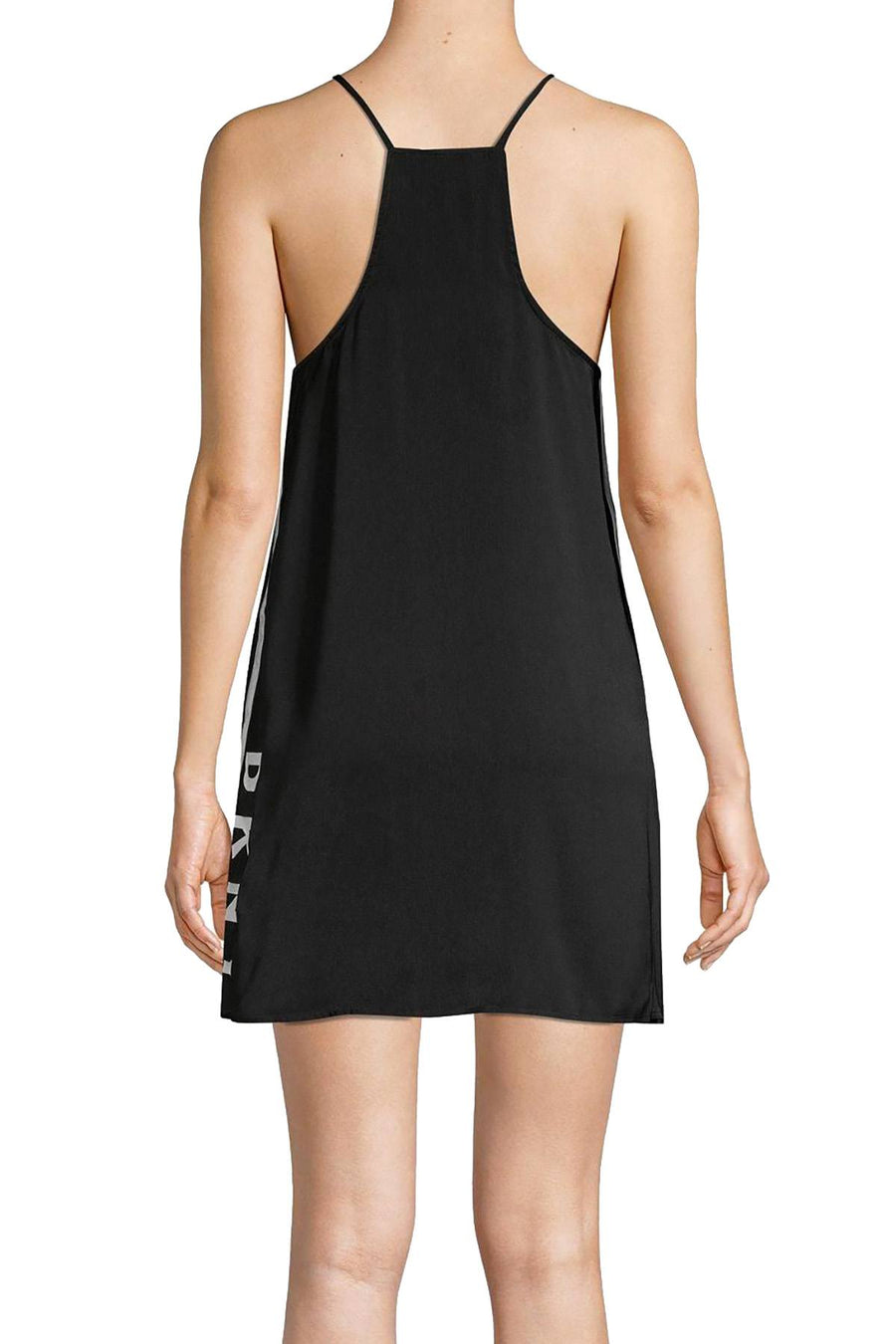 DKNY Black Crepe De Chine Racerback Chemise