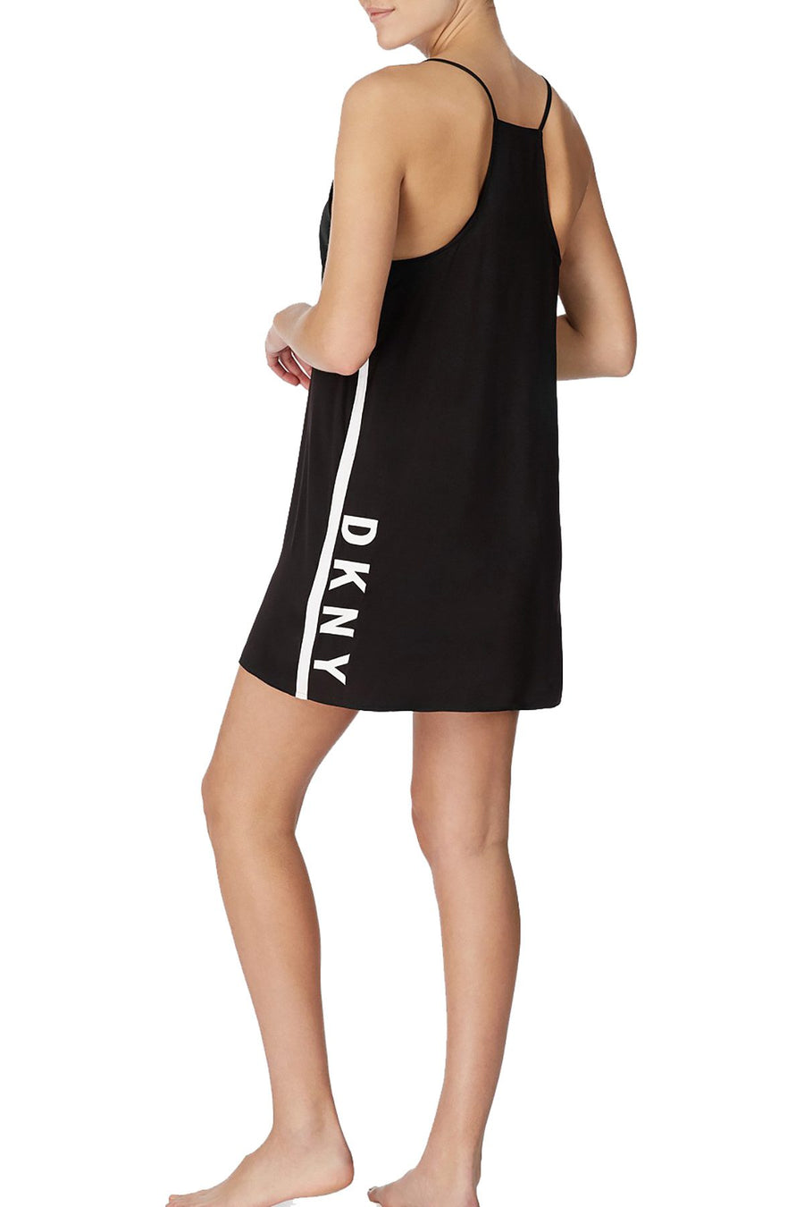 DKNY Black Crepe De Chine Racerback Chemise
