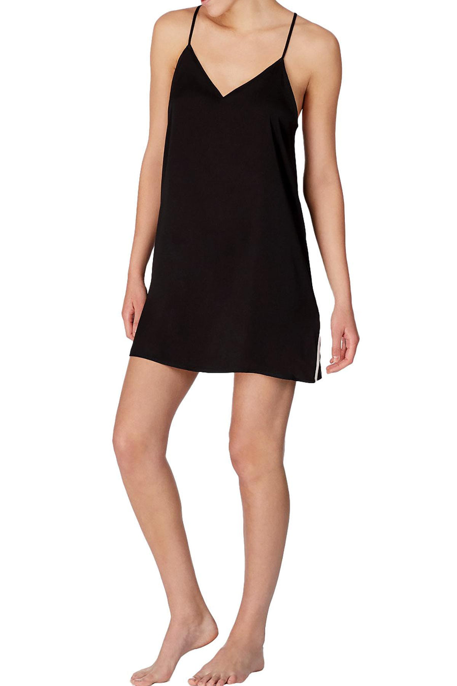 DKNY Black Crepe De Chine Racerback Chemise
