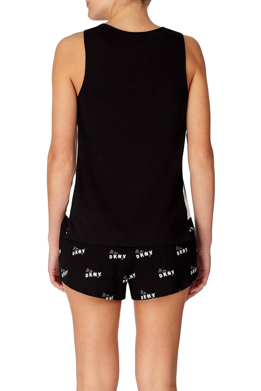 DKNY Black Logo Print Tank And Boxer Short 2pc PJ Set