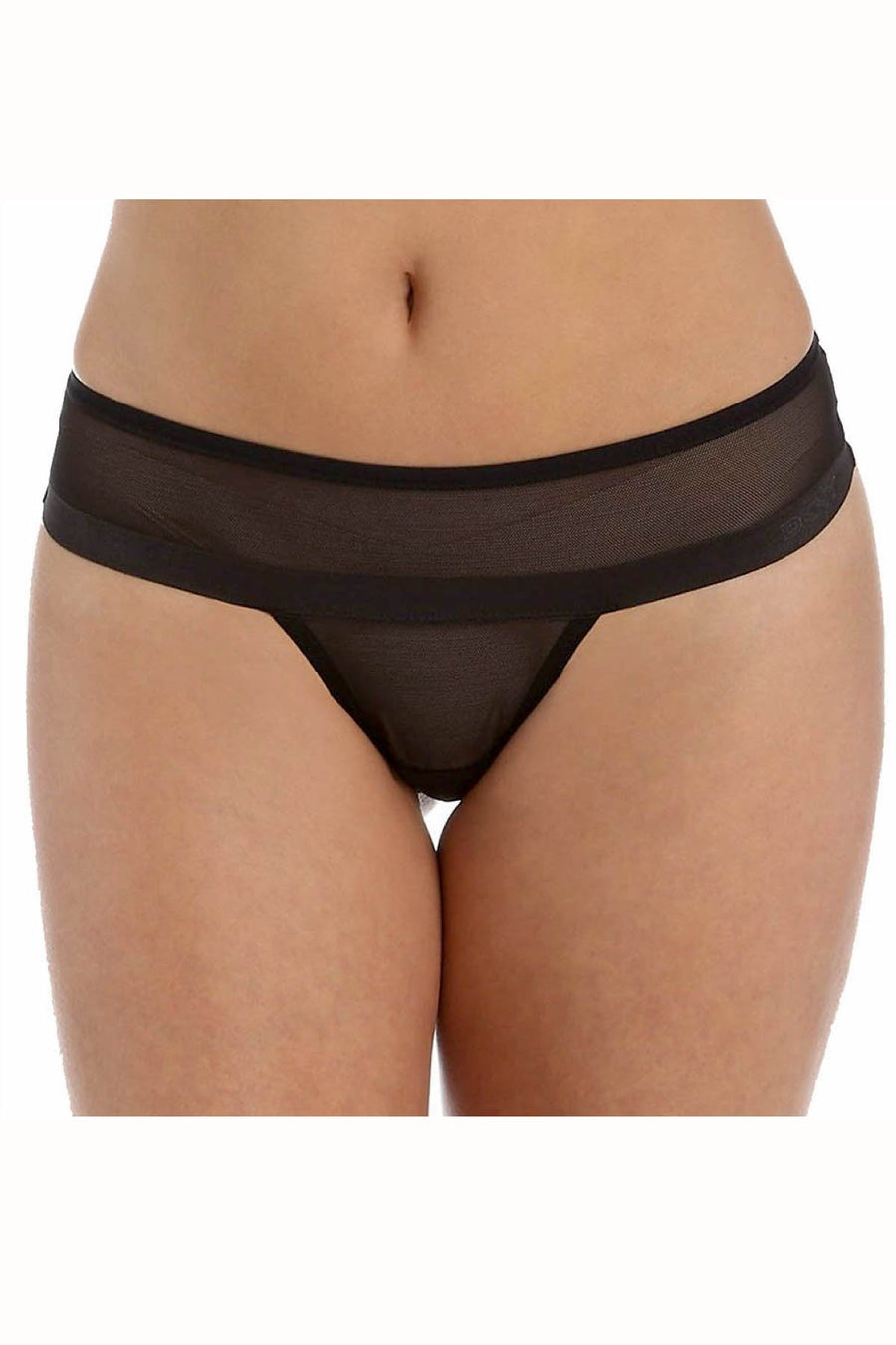DKNY Black Mesh Tanga Thong