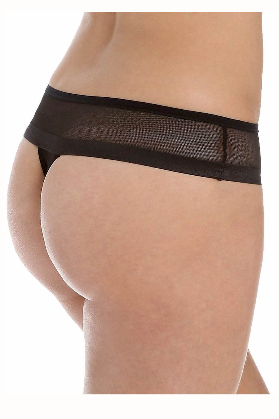 DKNY Black Mesh Tanga Thong