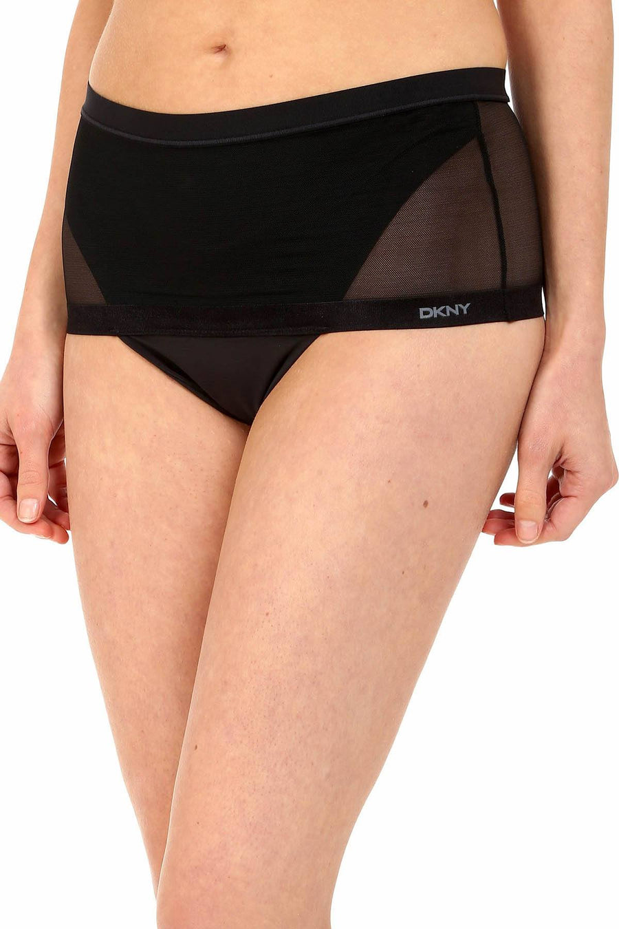 DKNY Black Modern-Lights Sheer Shaping Thong
