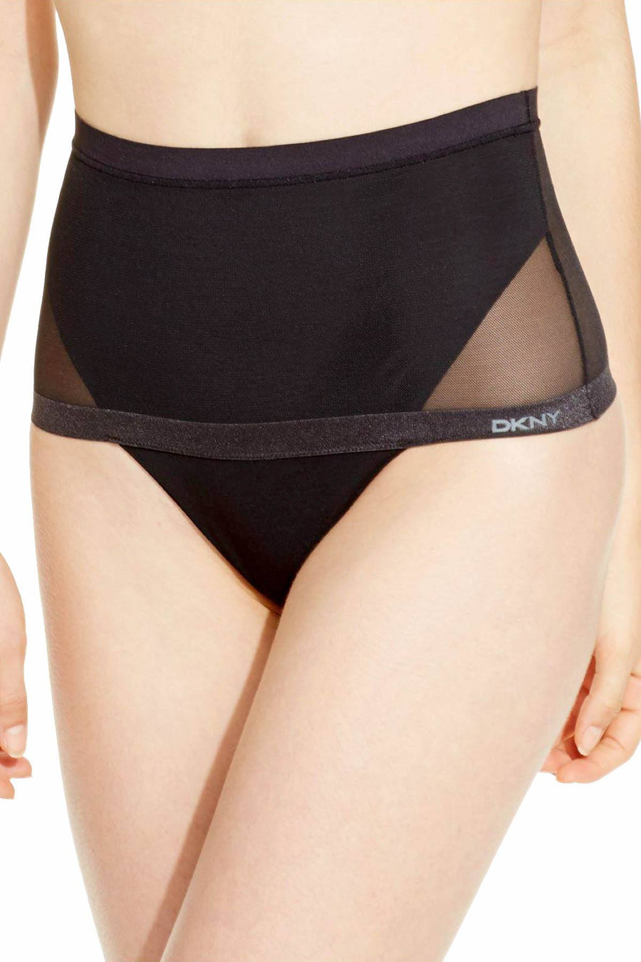 DKNY Black Modern-Lights Sheer Shaping Thong
