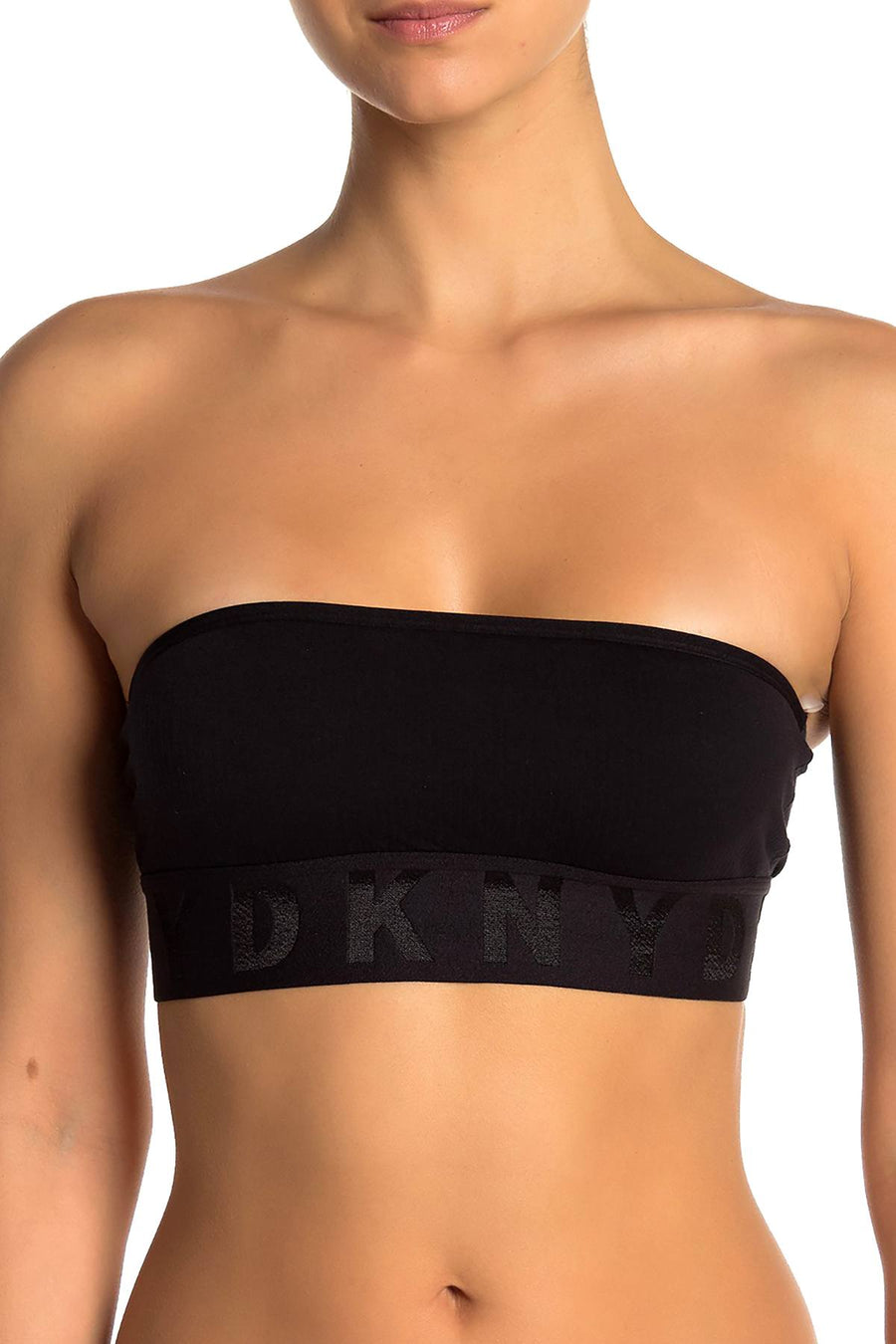 DKNY Black Ribbed Litewear Bandeau Bralette