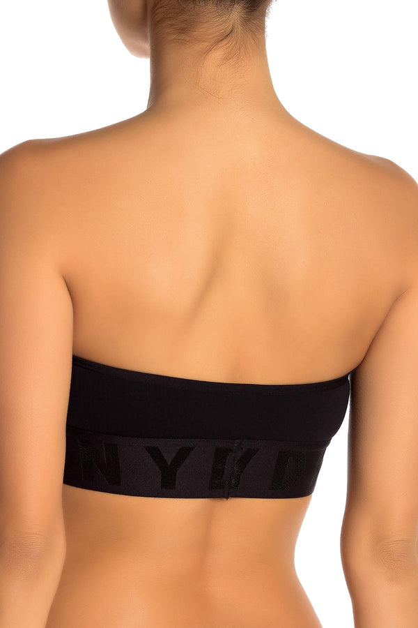 DKNY Black Ribbed Litewear Bandeau Bralette