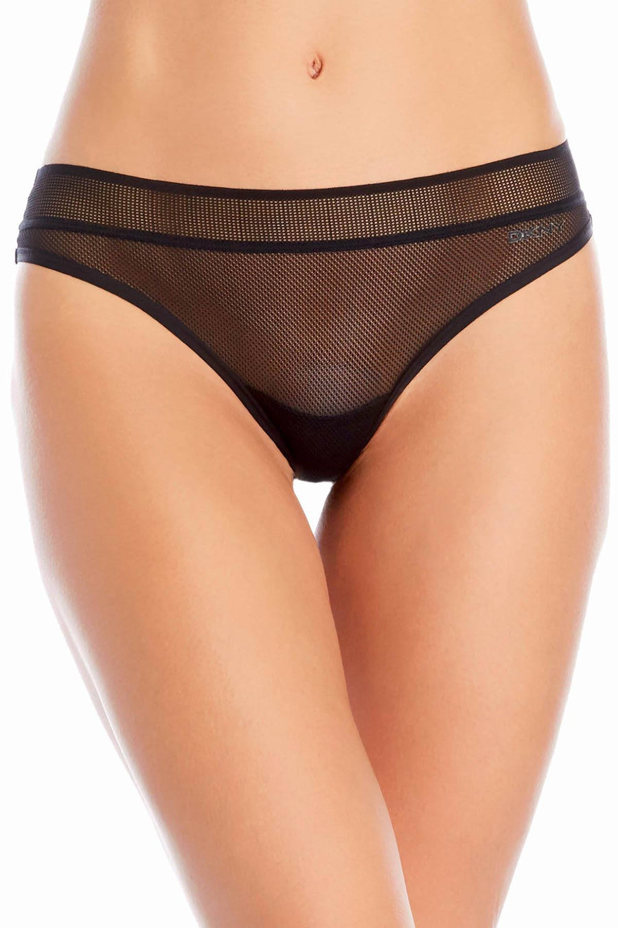 DKNY Black Signature Mesh Thong
