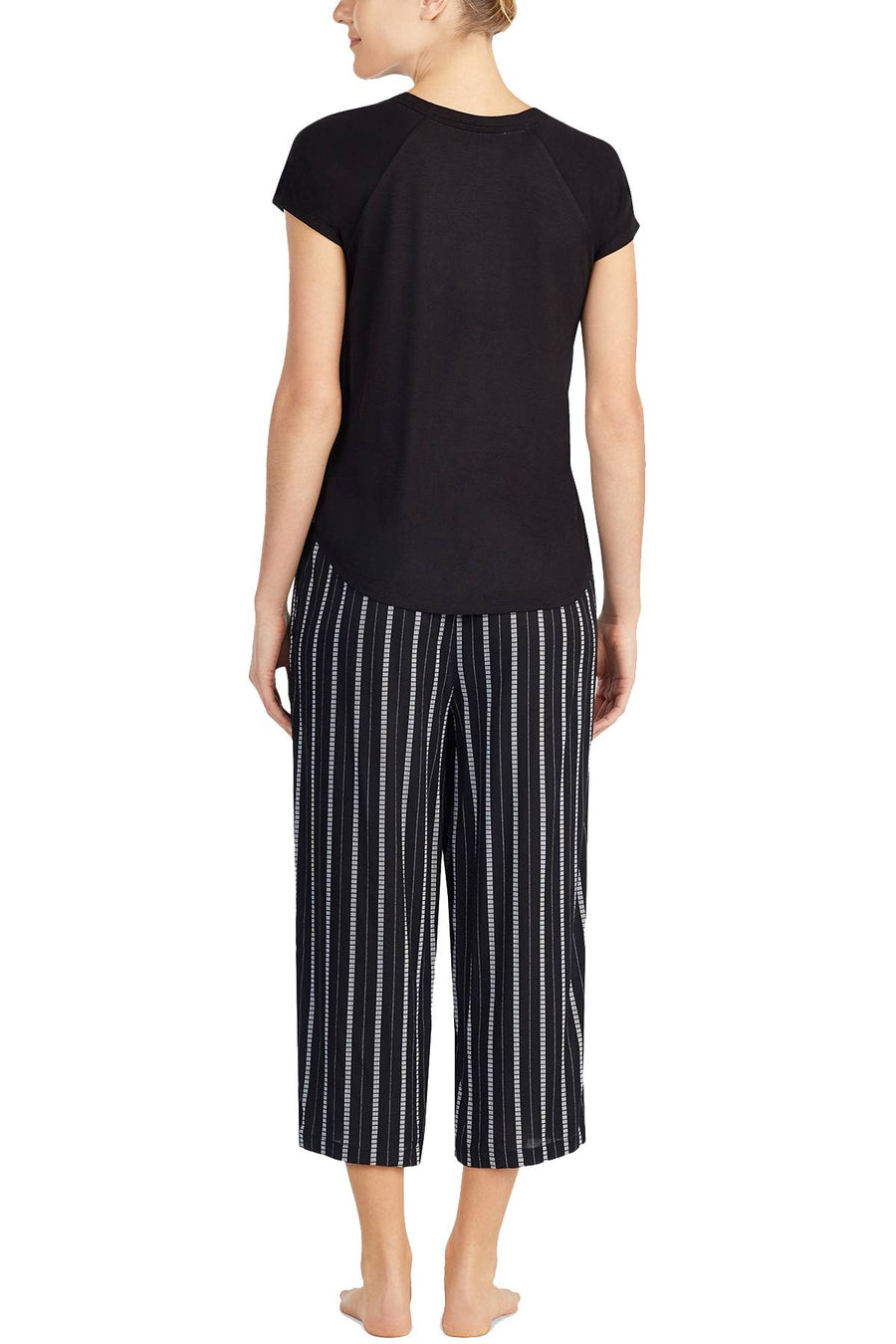 DKNY Black Solid Lounge Tee