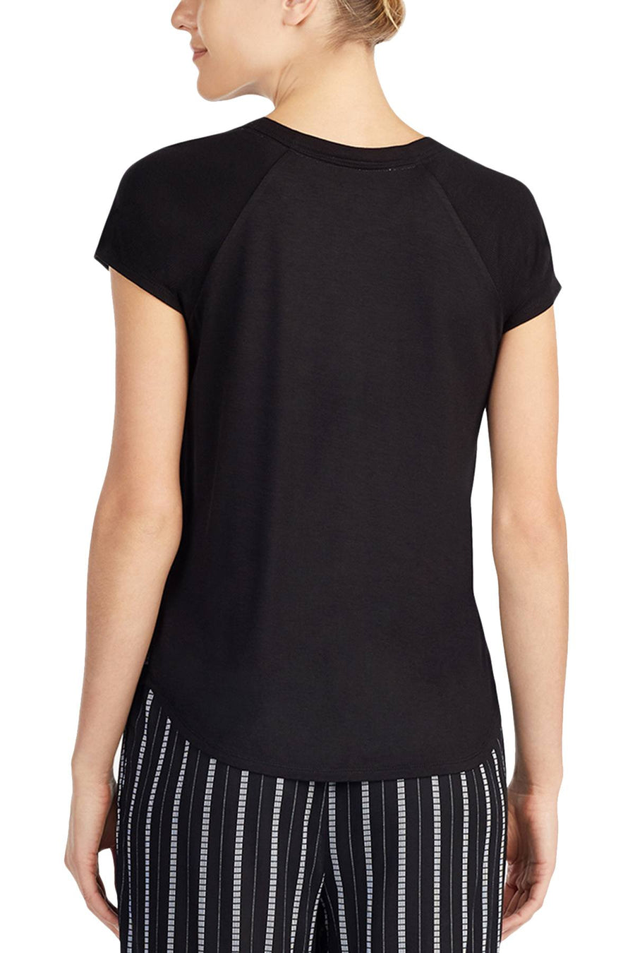 DKNY Black Solid Lounge Tee