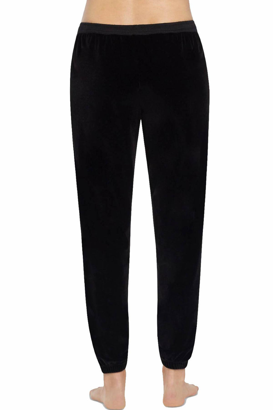 DKNY Black Stretch-Velour Pajama Pant