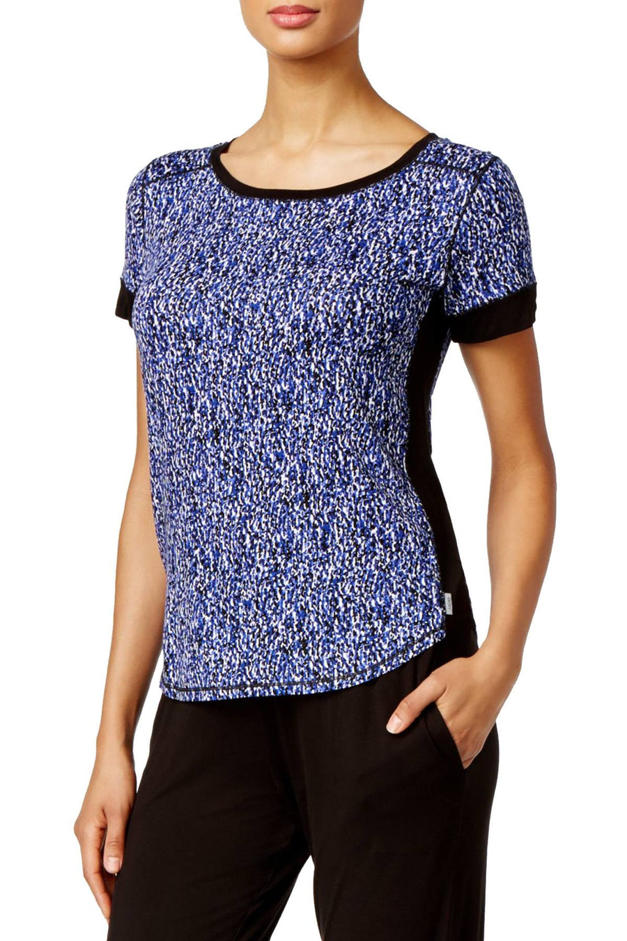DKNY Blue/Black Printed Short-Sleeve Lounge Top