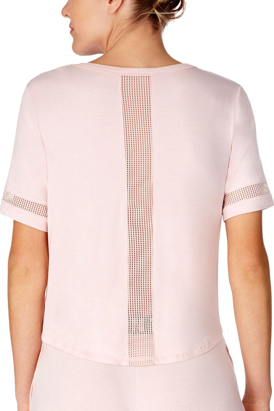 DKNY Blush Logo Mesh Detail Lounge Top