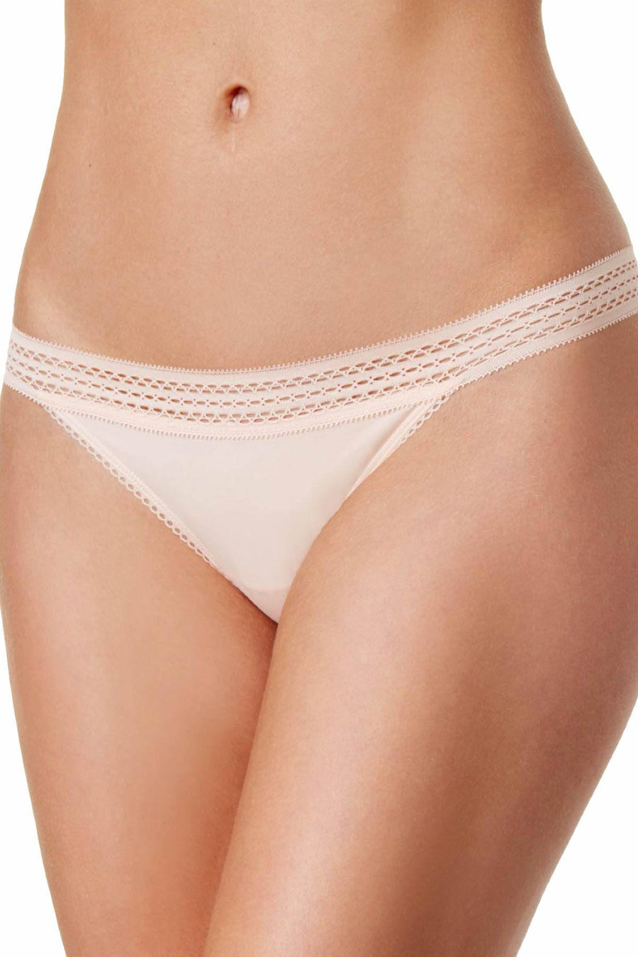 DKNY Blush-Nude Lace-Trim Thong