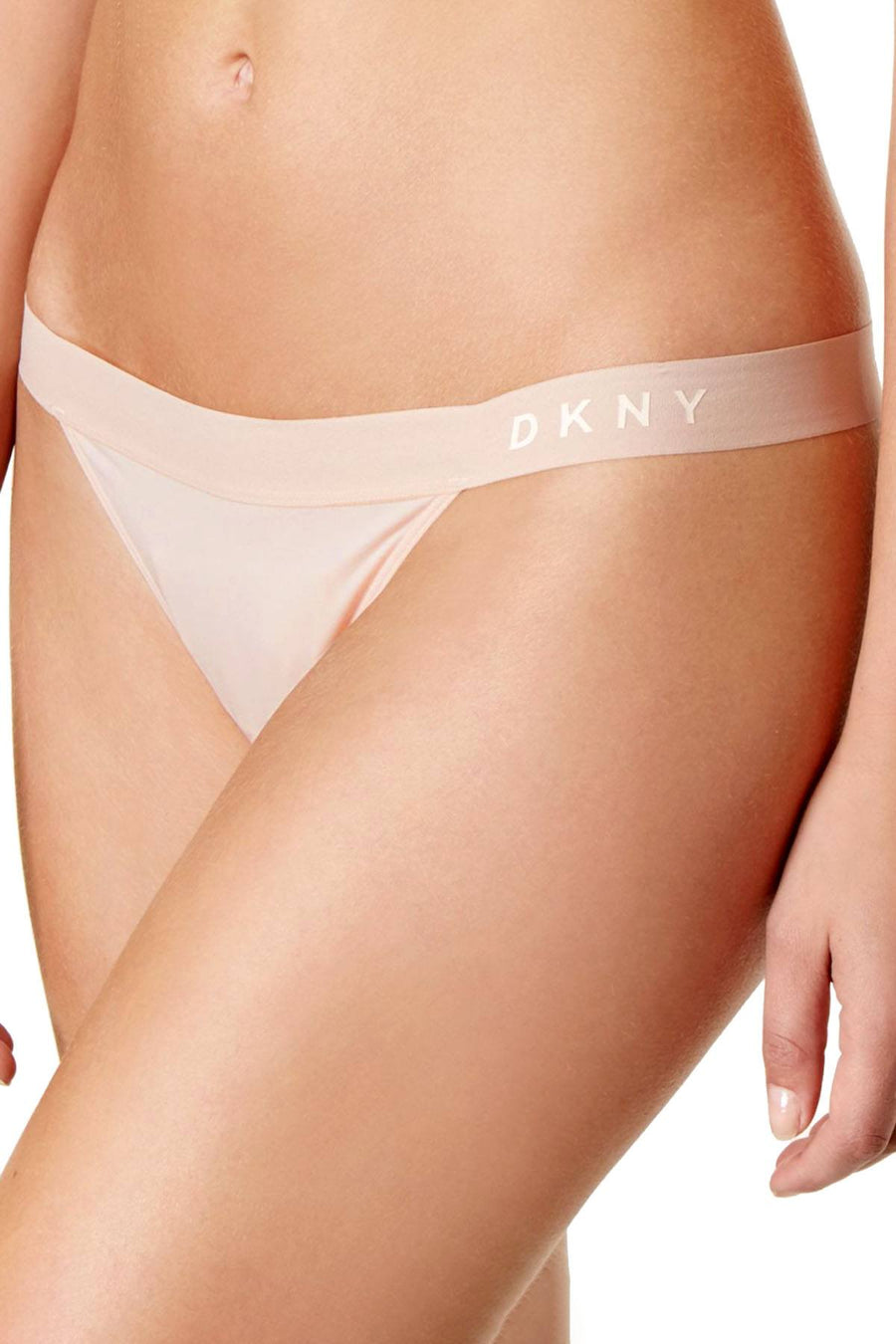 DKNY Classic Cotton Tailored Thong in Cashmere