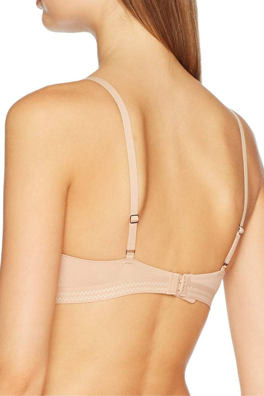 DKNY Glowlight/Nude Fusion Skyline Dotted-Trim Essential Microfiber Bralette