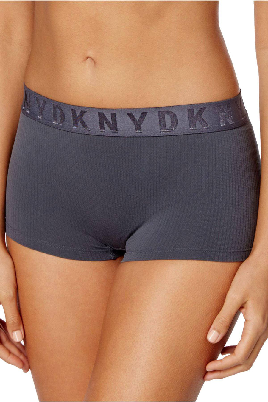 DKNY Graphite Seamless Ribbed Litewear Boyshort Hipster