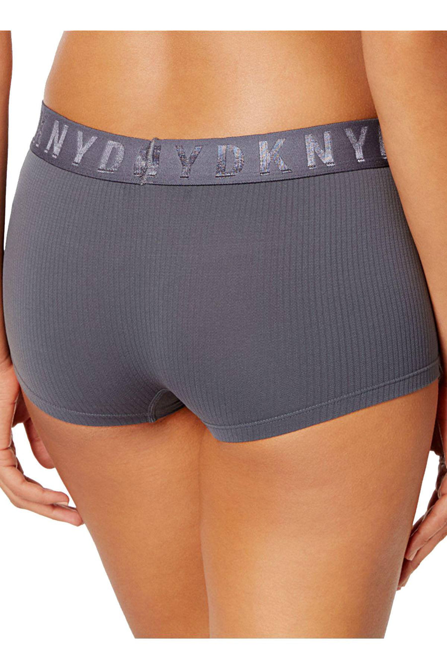 DKNY Graphite Seamless Ribbed Litewear Boyshort Hipster