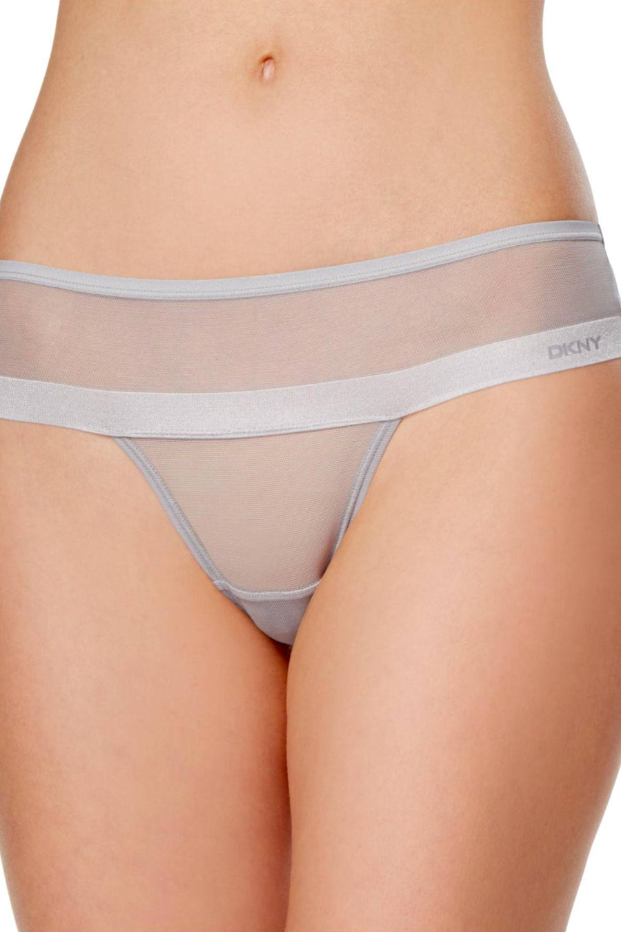 DKNY Grey Mesh Sheers Thong
