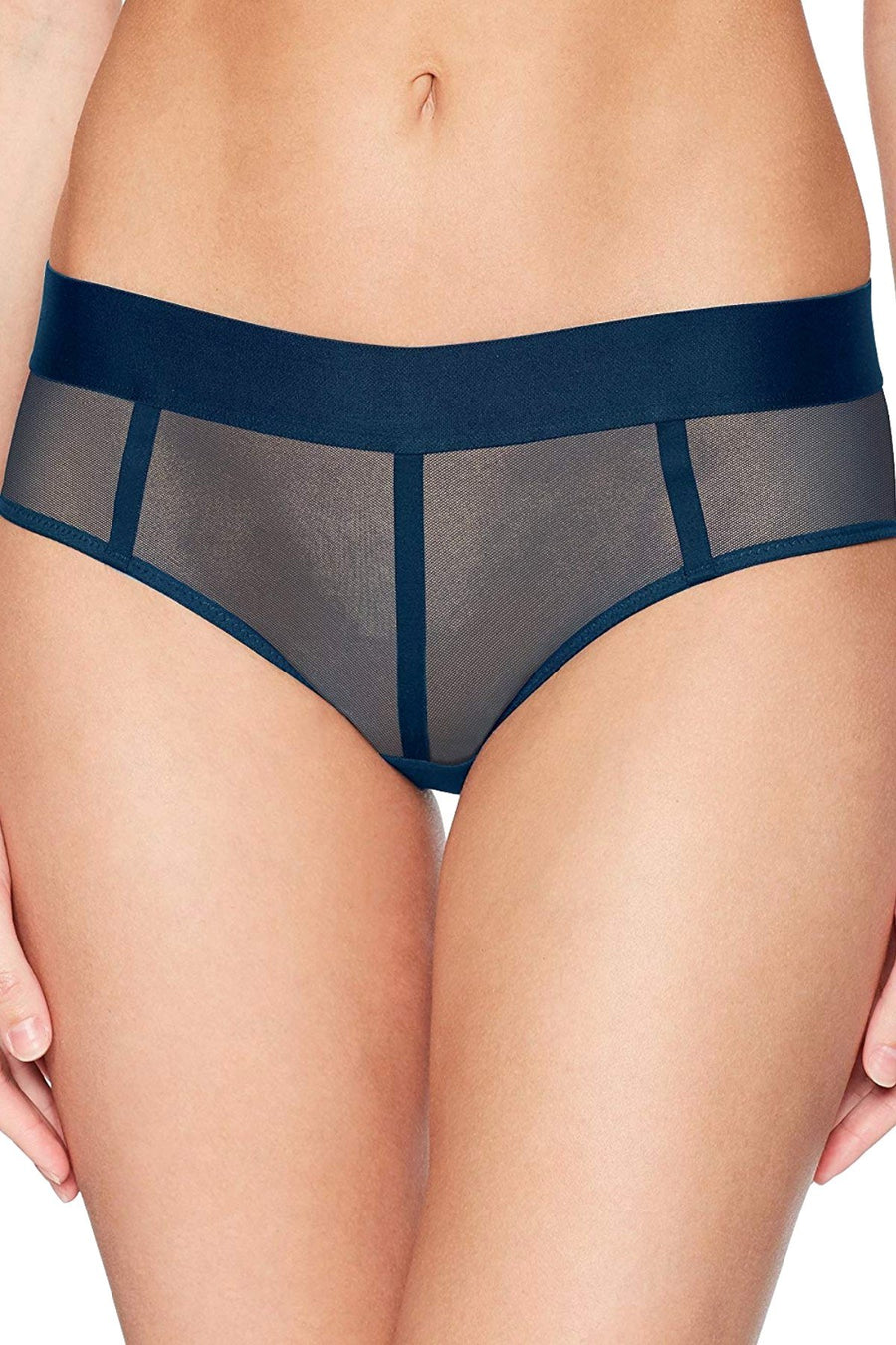 DKNY Ink-Blue Sheers Mesh-Panel Hipster