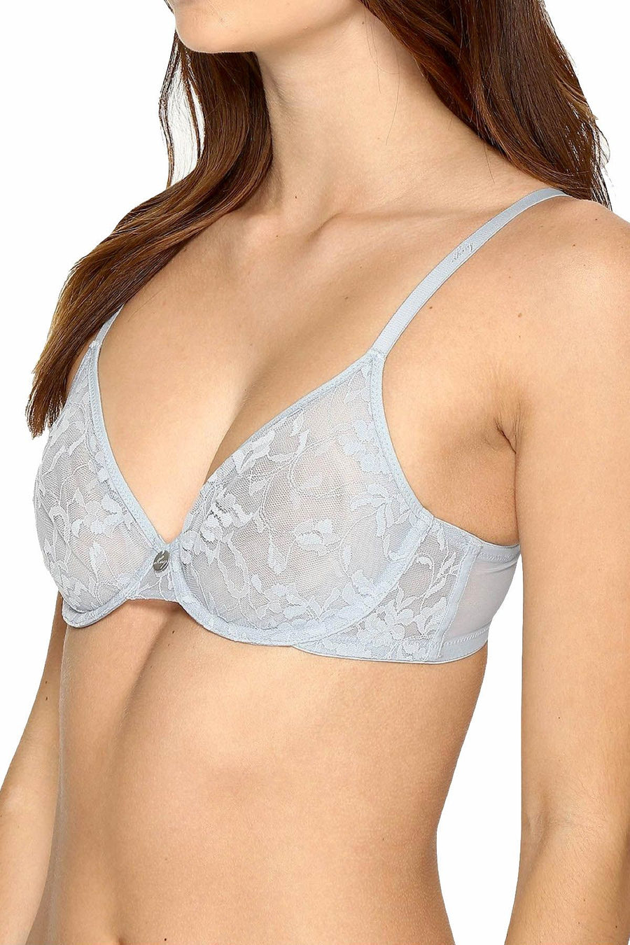 DKNY Laguna-Blue Signature Lace Unlined Bra