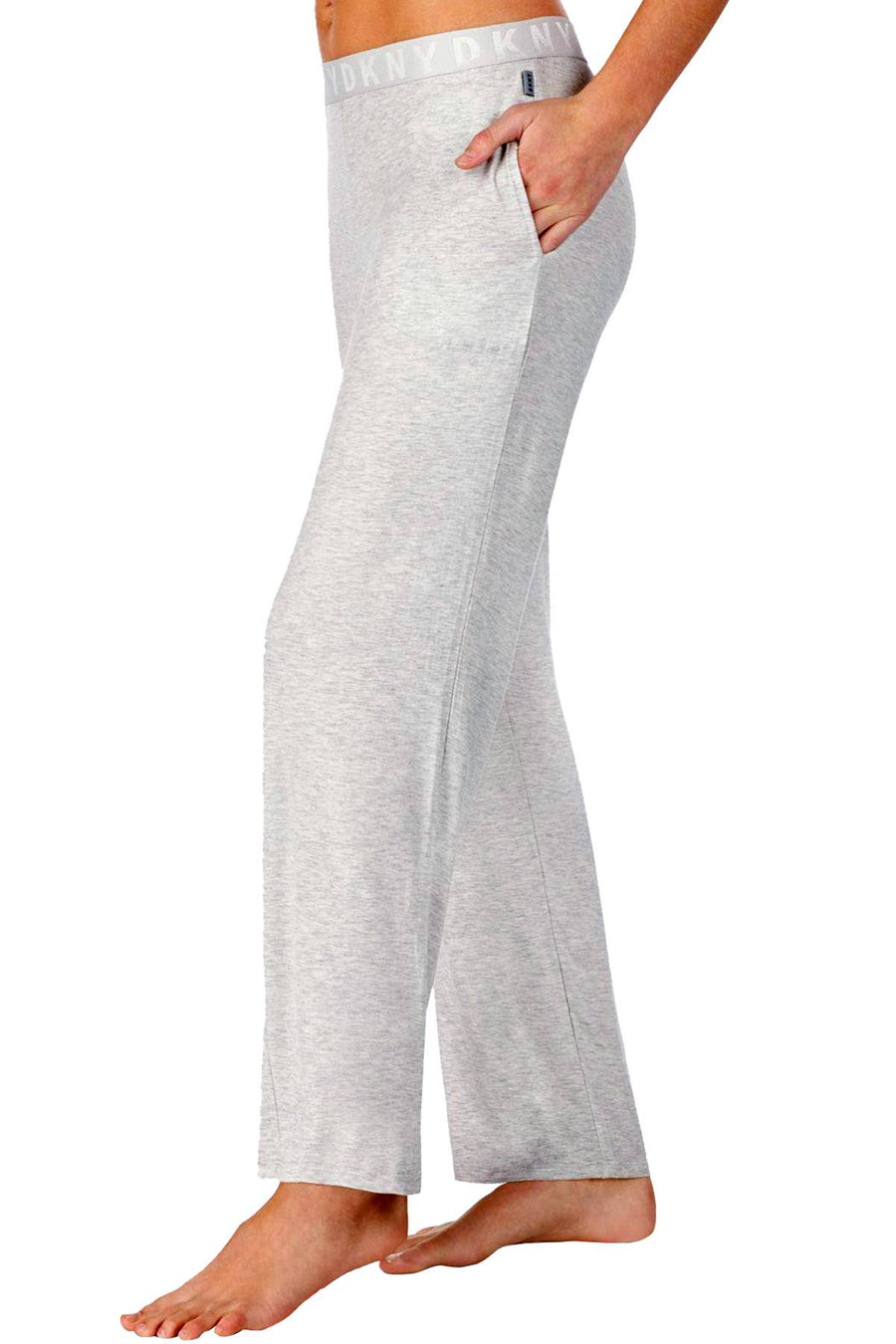 DKNY Lt Heather Grey Logo Knit Lounge Pant