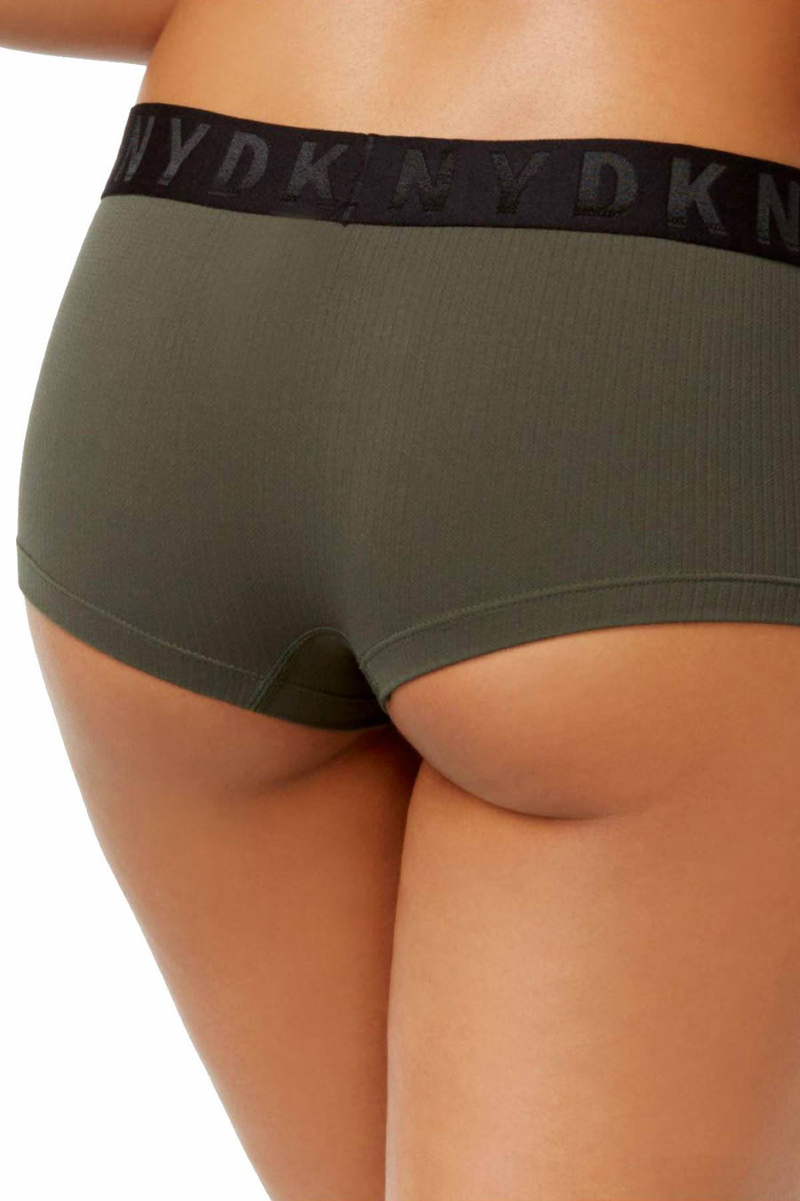 DKNY Military-Green Litewear Seamless Ribbed Hipster