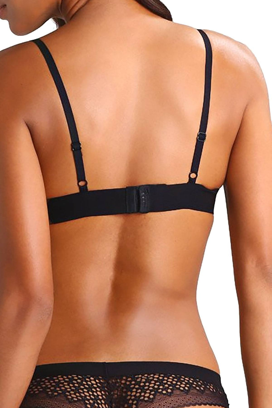 DKNY Nightfall Embroidered Triangle Bralette in Black