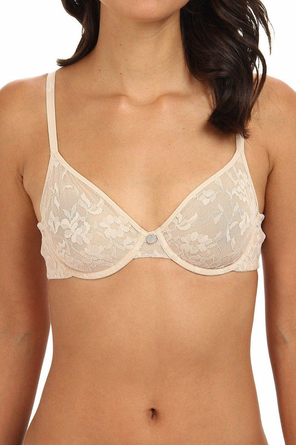 DKNY Nude Signature-Lace Unlined Underwire Bra