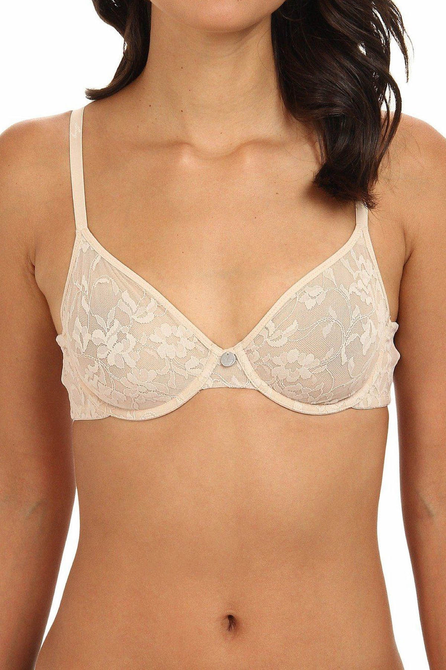 DKNY Nude Signature-Lace Unlined Underwire Bra