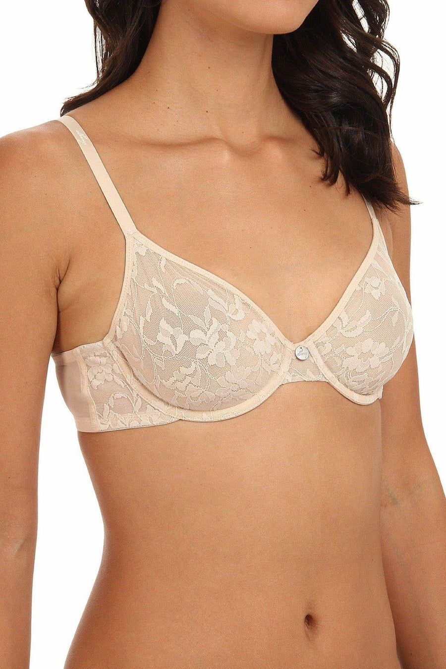 DKNY Nude Signature-Lace Unlined Underwire Bra