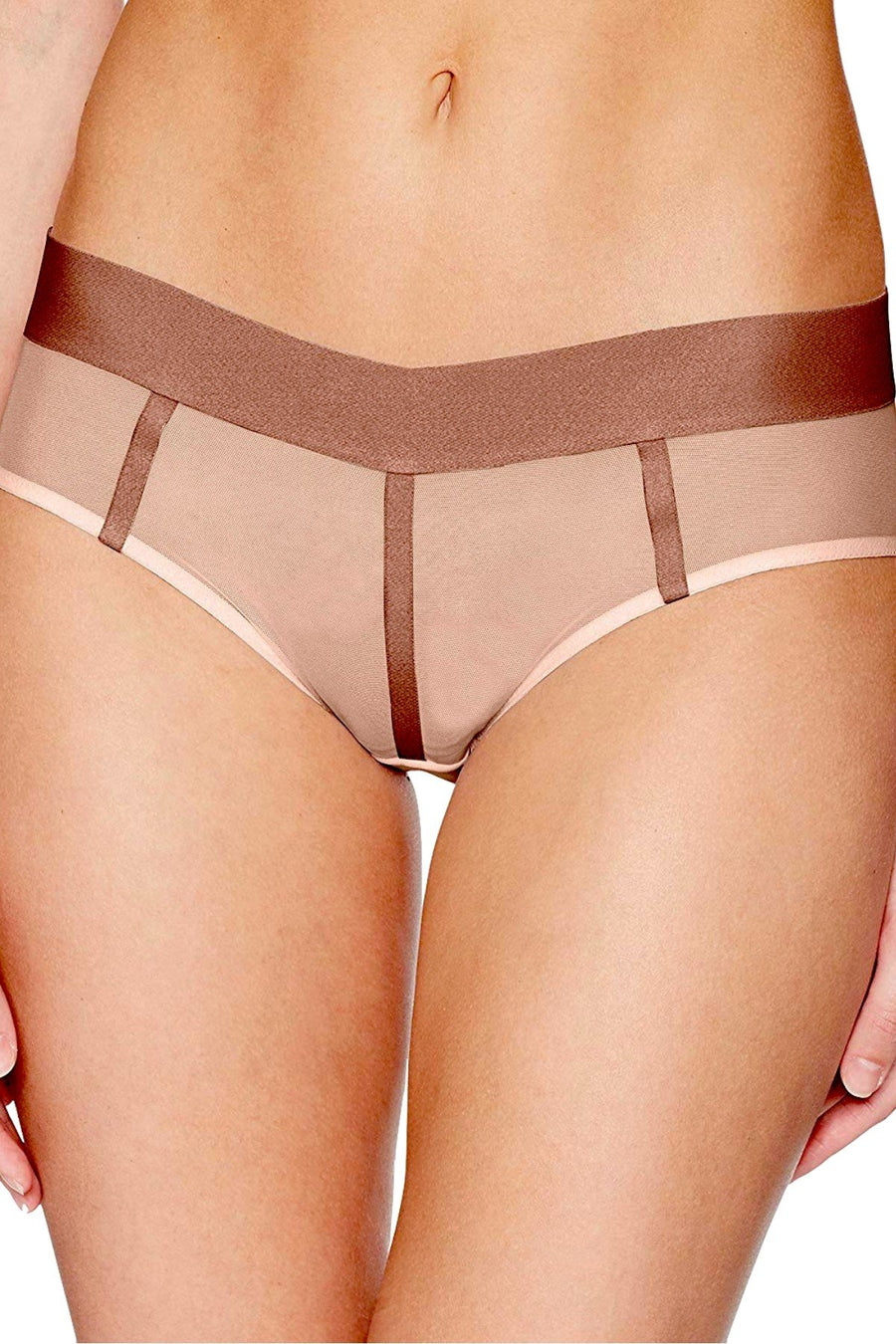 DKNY Pink Sheers Mesh-Panel Hipster