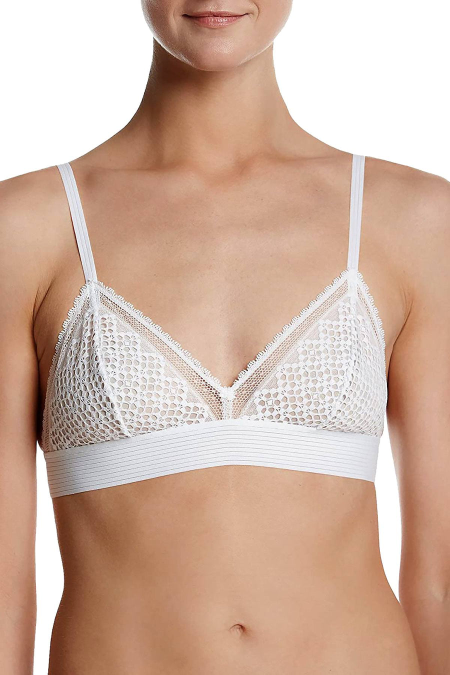 DKNY Poplin White Nightfall Embroidered Wirefree Bralette