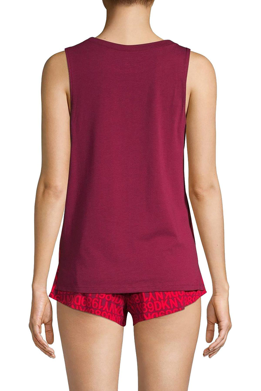 DKNY Red Logo Print Tank / Boxer Short Pajama Set