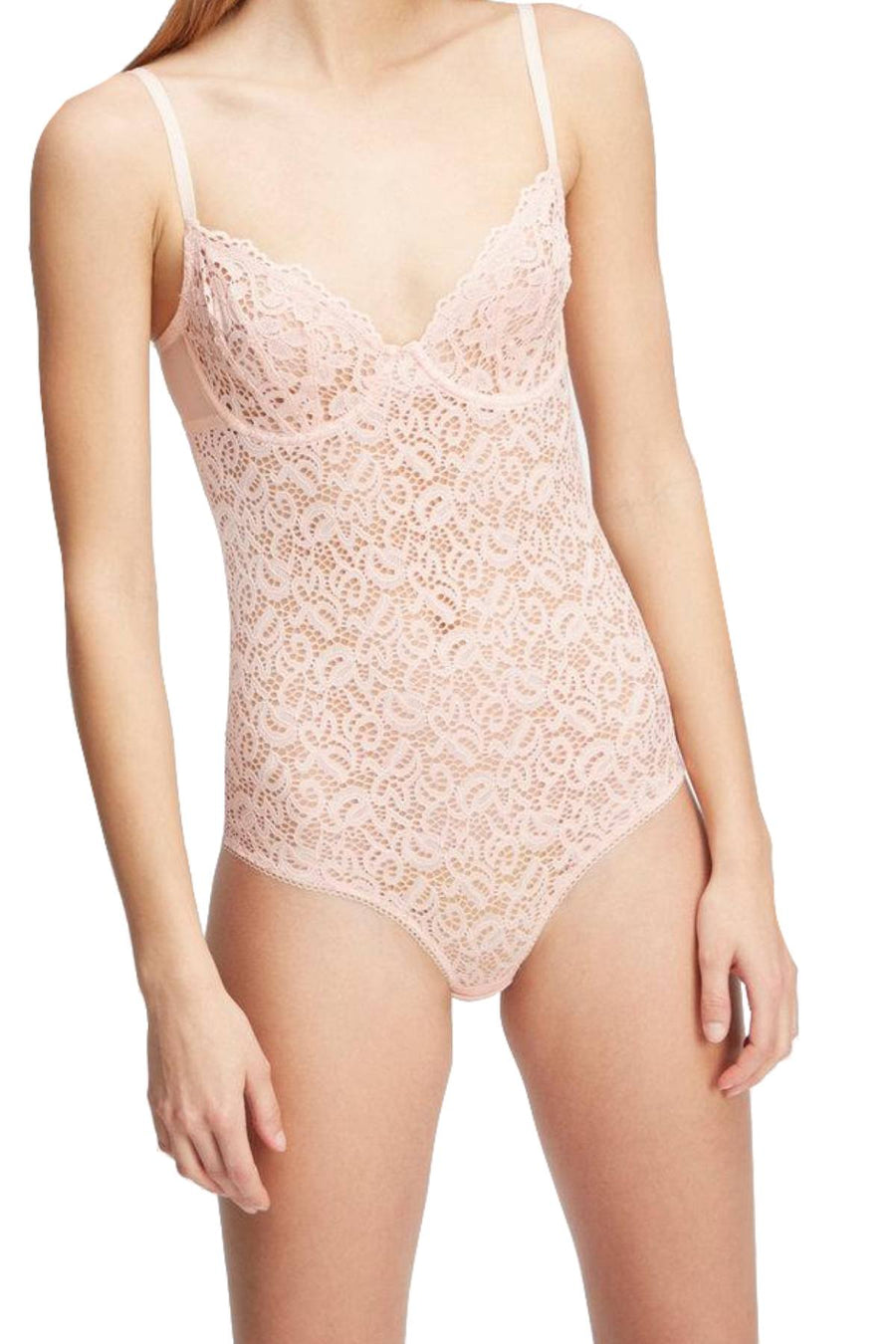 DKNY Rose-Water Classic-Lace Sheer Bodysuit